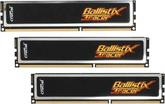 Main image of Crucial Ballistix Smart Tracer 6GB (3 x 2GB) DDR3 1600 (PC3 12800) Desktop Memory with Orange/Blue LEDs Model BL3KIT25664ST1608OB