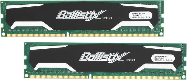 Main image of Crucial Ballistix Sport 8GB (2 x 4GB) DDR3 1600 Desktop Memory Model BL2KIT51264BA160A