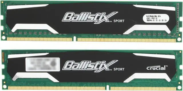 Alt view image 2 of 3 - Crucial Ballistix Sport 8GB (2 x 4GB) DDR3 1600 Desktop Memory Model BL2KIT51264BA160A