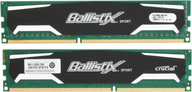 Alt view image 2 of 3 - Crucial Ballistix Sport 12GB (3 x 4GB) DDR3 1333 Desktop Memory Model BL3KIT51264BA1339