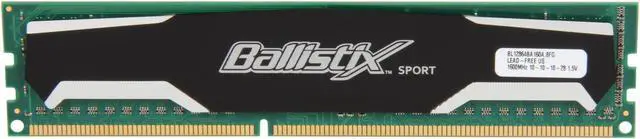 Main image of Crucial Ballistix Sport 1GB DDR3 1600 Desktop Memory Model BL12864BA160A