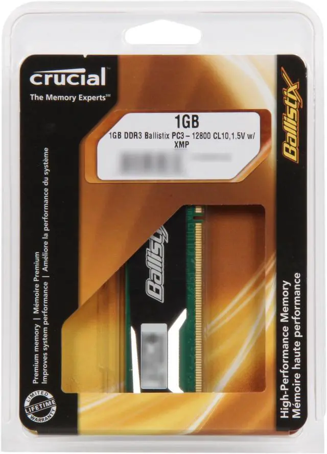 Alt view image 3 of 3 - Crucial Ballistix Sport 1GB DDR3 1600 Desktop Memory Model BL12864BA160A