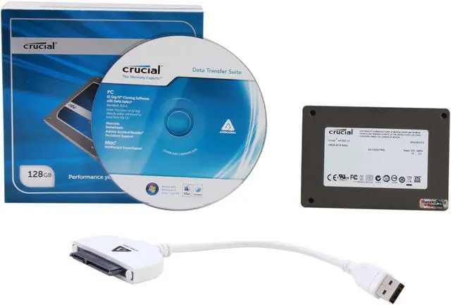 Alt view image 6 of 6 - Crucial M4 CT128M4SSD2CCA 2.5" 128GB SATA III MLC Internal Solid State Drive (SSD) with Transfer Kit