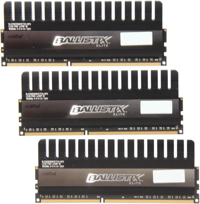 Main image of Crucial Ballistix 6GB (3 x 2GB) DDR3 1600 (PC3 12800) Desktop Memory Model BLE3KIT2G3D1608CE1TX0
