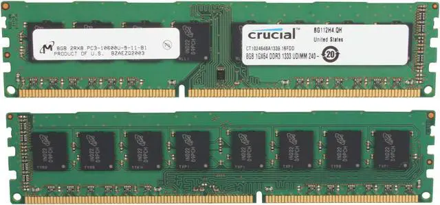 Alt view image 2 of 3 - Crucial 24GB (3 x 8GB) DDR3 1333 (PC3 10600) Desktop Memory Model CT3KIT102464BA1339