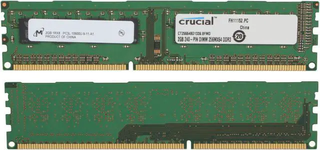 Alt view image 2 of 3 - Crucial 4GB (2 x 2GB) DDR3L 1333 (PC3L 10600) Desktop Memory Model CT2KIT25664BD1339