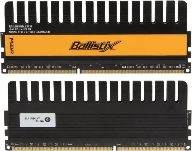 Alt view image 2 of 3 - Crucial Ballistix 8GB (2 x 4GB) DDR3 1866 (PC3 14900) Desktop Memory Model BL2KIT51264FN186H
