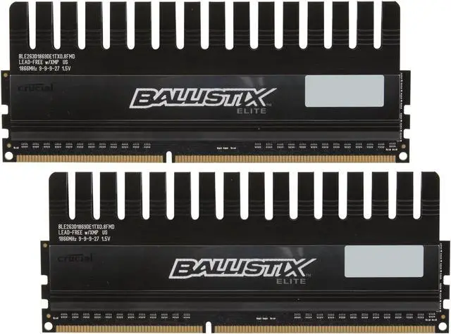 Main image of Crucial Ballistix 4GB (2 x 2GB) DDR3 1866 (PC3 14900) Desktop Memory Model BLE2KIT2G3D1869DE1TX0