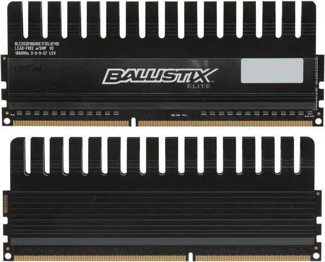 Alt view image 2 of 3 - Crucial Ballistix 4GB (2 x 2GB) DDR3 1866 (PC3 14900) Desktop Memory Model BLE2KIT2G3D1869DE1TX0