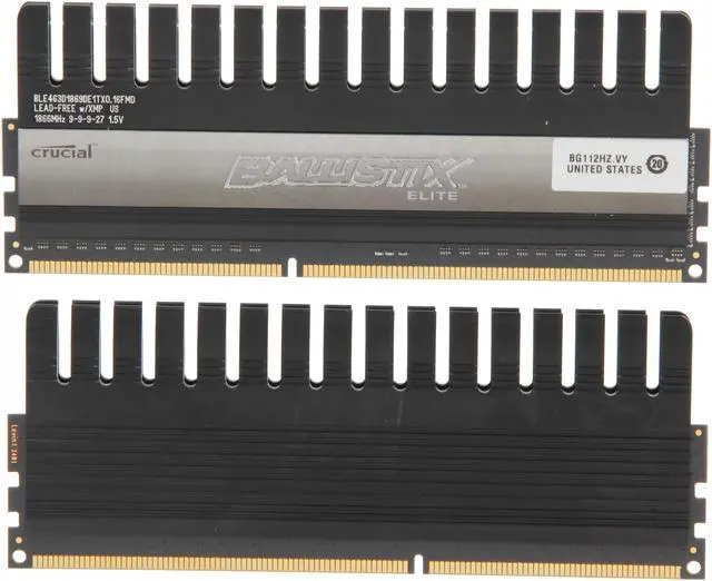 Alt view image 2 of 3 - Ballistix 8GB (2 x 4GB) DDR3 1866 (PC3 14900) Desktop Memory Model BLE2KIT4G3D1869DE1TX0