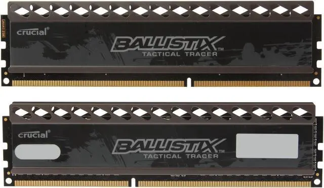 Alt view image 2 of 3 - Crucial Ballistix Tactical Tracer 4GB (2 x 2GB) DDR3 1600 (PC3 12800) Desktop Memory (with Red/Green Light) Model BLT2KIT2G3D1608DT2TXRG