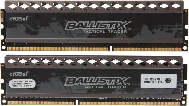 Alt view image 2 of 3 - Ballistix Tactical Tracer 8GB (2 x 4GB) DDR3 1600 (PC3 12800) Desktop Memory (with Orange/Blue Light) Model BLT2KIT4G3D1608DT2TXOB