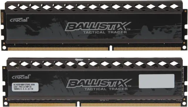 Alt view image 2 of 3 - Ballistix Tactical 12GB (3 x 4GB) DDR3 1600 (PC3 12800) Desktop Memory (with Red/Green Light) Model BLT3KIT4G3D1608DT2TXRG