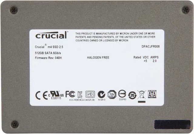 Alt view image 5 of 6 - Crucial M4 2.5" 512GB SATA III MLC Internal Solid State Drive (SSD) CT512M4SSD2BAA