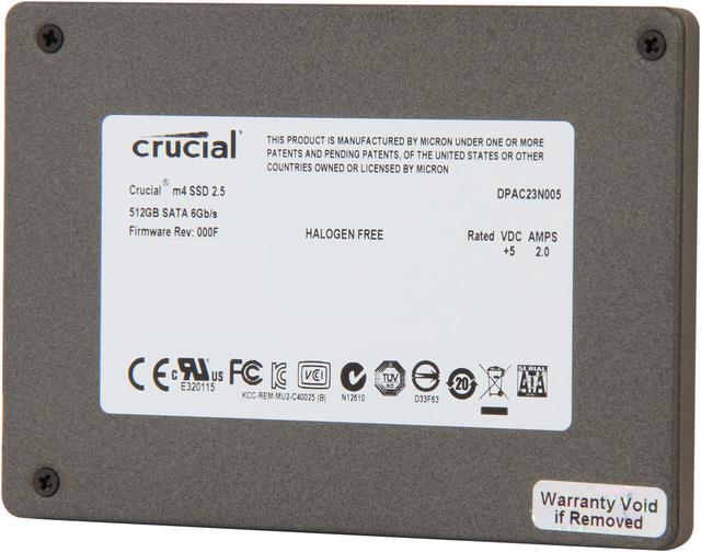 Alt view image 4 of 5 - Crucial M4 2.5" 512GB SATA III MLC 7mm Internal Solid State Drive (SSD) CT512M4SSD1