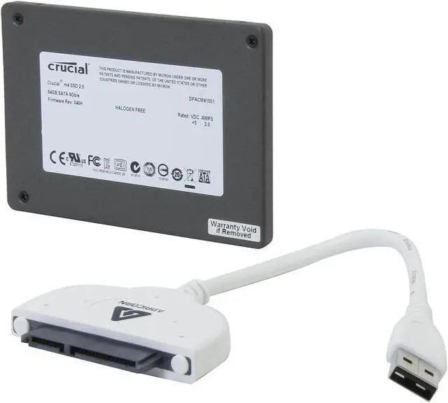 Alt view image 2 of 7 - Crucial M4 2.5" 64GB SATA III MLC 7mm Internal Solid State Drive (SSD) with Data Transfer Kit CT064M4SSD1CCA