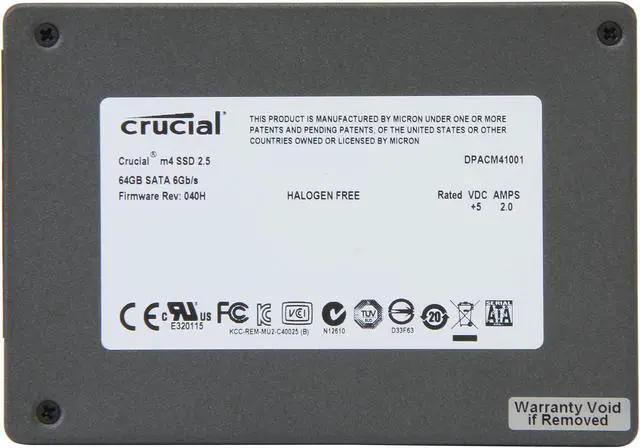 Alt view image 4 of 7 - Crucial M4 2.5" 64GB SATA III MLC 7mm Internal Solid State Drive (SSD) with Data Transfer Kit CT064M4SSD1CCA