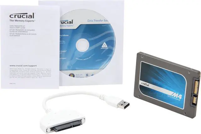 Alt view image 6 of 6 - Crucial M4 2.5" 256GB SATA III MLC 7mm Internal Solid State Drive (SSD) with Data Transfer Kit CT256M4SSD1CCA