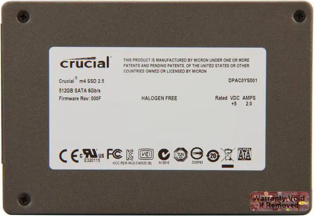 Alt view image 4 of 5 - Crucial M4 2.5" 512GB SATA III MLC 7mm Internal Solid State Drive (SSD) with Data Transfer Kit CT512M4SSD1CCA