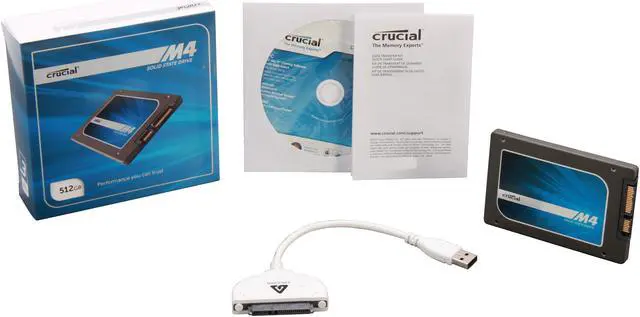 Alt view image 5 of 5 - Crucial M4 2.5" 512GB SATA III MLC 7mm Internal Solid State Drive (SSD) with Data Transfer Kit CT512M4SSD1CCA