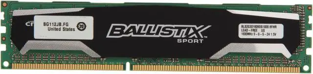 Alt view image 2 of 3 - Ballistix Sport 2GB DDR3 1600 (PC3 12800) Desktop Memory Model BLS2G3D1609DS1S00