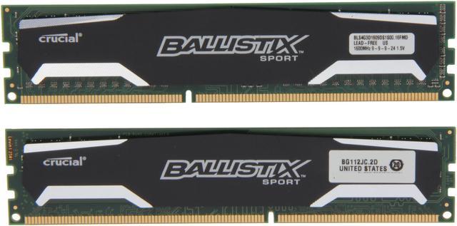 Ballistix Sport 8GB (2 x 4GB) DDR3 1600 (PC3 12800) Desktop Memory