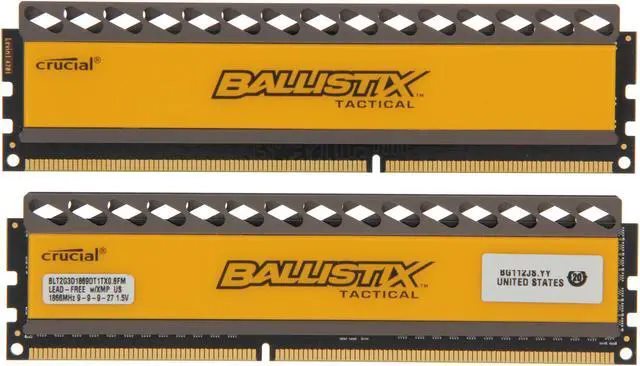Alt view image 2 of 3 - Crucial Ballistix 4GB (2 x 2GB) DDR3 1866 (PC3 14900) Desktop Memory Model BLT2KIT2G3D1869DT1TX0