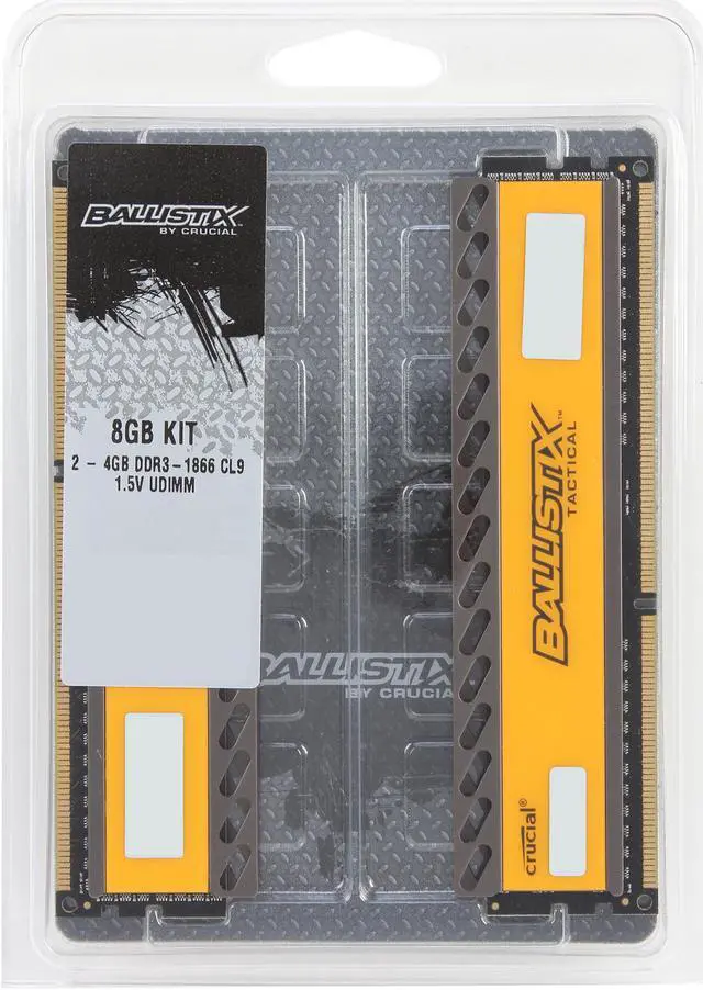 Alt view image 3 of 3 - Ballistix Tactical 8GB (2 x 4GB) DDR3 1866 (PC3 14900) Desktop Memory Model BLT2KIT4G3D1869DT1TX0