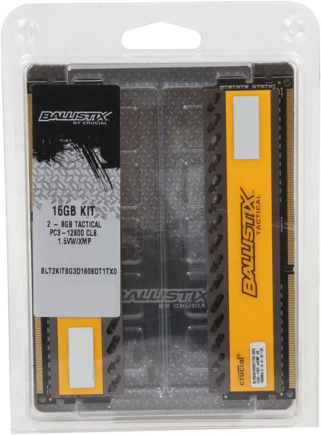 Alt view image 3 of 3 - Ballistix Tactical 16GB (2 x 8GB) DDR3 1600 (PC3 12800) Desktop Memory Model BLT2KIT8G3D1608DT1TX0