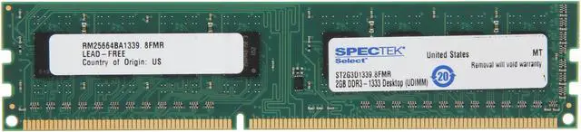 Main image of SPECTEK by Micron Technology 2GB DDR3 1333 (PC3 10600) Desktop Memory Model ST2G3D1339