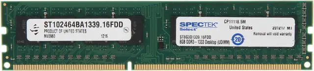 Main image of SPECTEK by Micron Technology 8GB DDR3 1333 (PC3 10600) Desktop Memory Model ST8G3D1339
