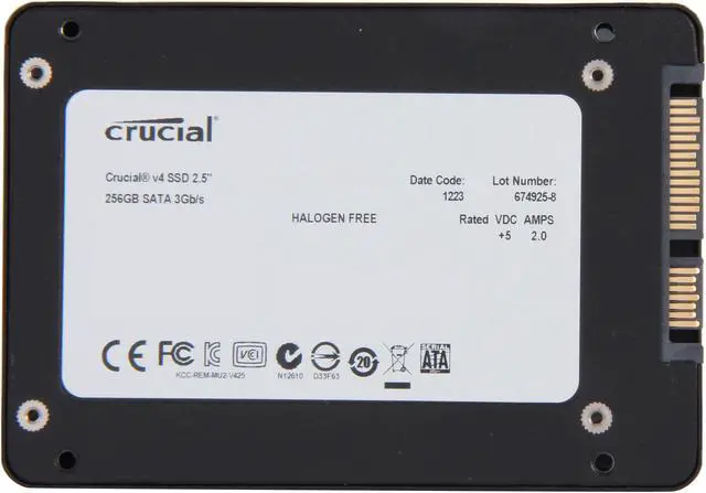 Alt view image 5 of 5 - Crucial V4 2.5" 256GB SATA II MLC Internal Solid State Drive (SSD) SSD Only CT256V4SSD2