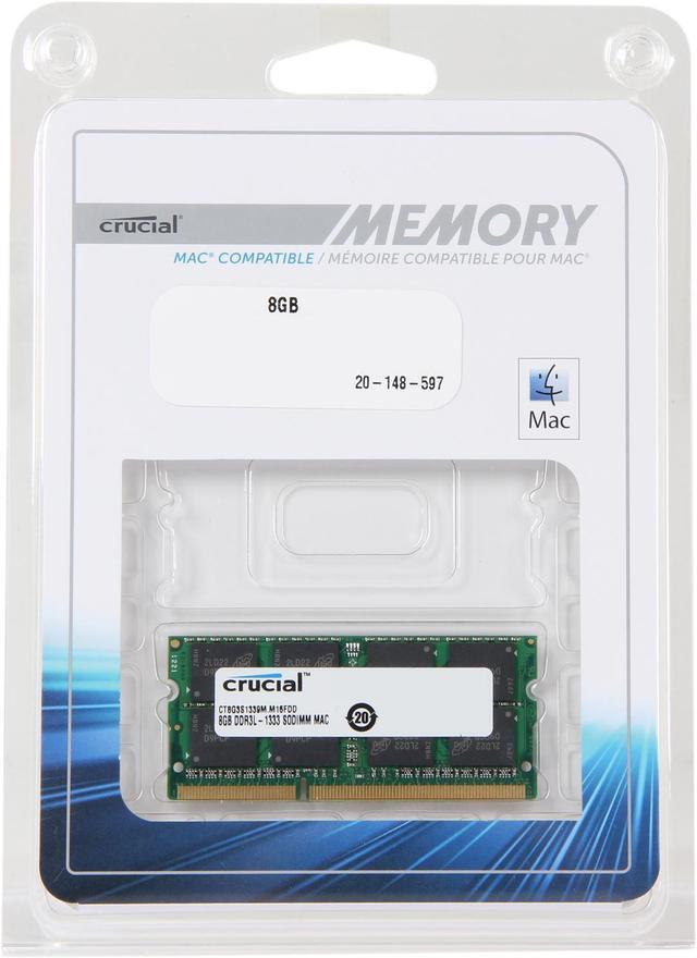 Alt view image 3 of 3 - Crucial 8GB DDR3 1333 (PC3 10600) Memory for Apple Model CT8G3S1339M