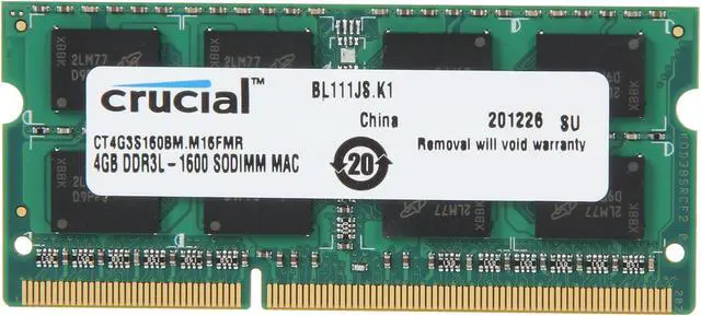 Main image of Crucial 4GB DDR3 1600 (PC3 12800) Memory for Apple Model CT4G3S160BM