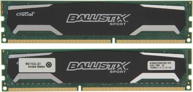Alt view image 2 of 3 - Crucial Ballistix Sport 16GB (2 x 8GB) DDR3 1333 (PC3 10600) Desktop Memory Model BLS2KIT8G3D1339DS1S00