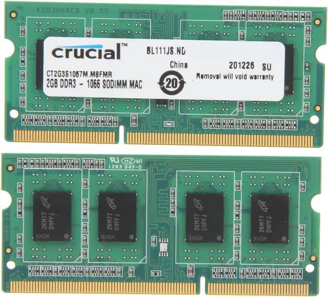 Alt view image 2 of 3 - Crucial 4GB (2 x 2GB) DDR3 1066 (PC3 8500) Unbuffered Memory for Apple Model CT2K2G3S1067M