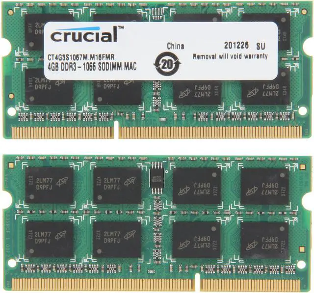 Alt view image 2 of 3 - Crucial 8GB (2 x 4GB) DDR3 1066 (PC3 8500) Unbuffered Memory for Mac Model CT2K4G3S1067M