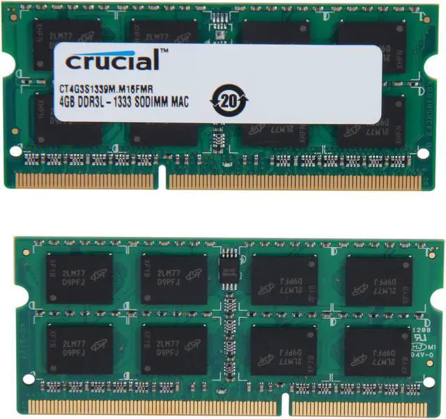 Alt view image 2 of 3 - Crucial 8GB (2 x 4GB) DDR3 1333 (PC3 10600) Memory for Apple Model CT2K4G3S1339M