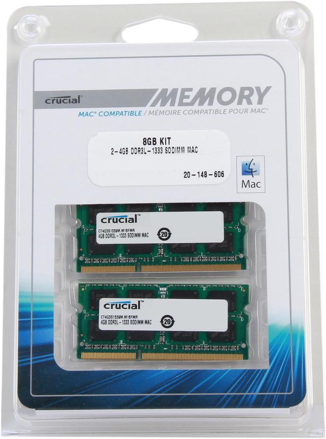 Crucial 8GB (2 x 4GB) 204-Pin DDR3 SO-DIMM DDR3 1333 (PC3 10600