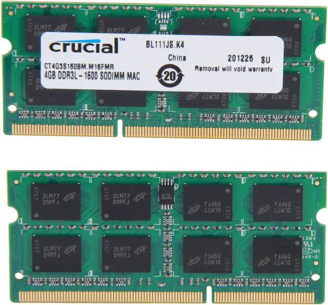 Alt view image 2 of 3 - Crucial 8GB (2 x 4GB) DDR3 1600 (PC3 12800) Memory for Apple Model CT2K4G3S160BM