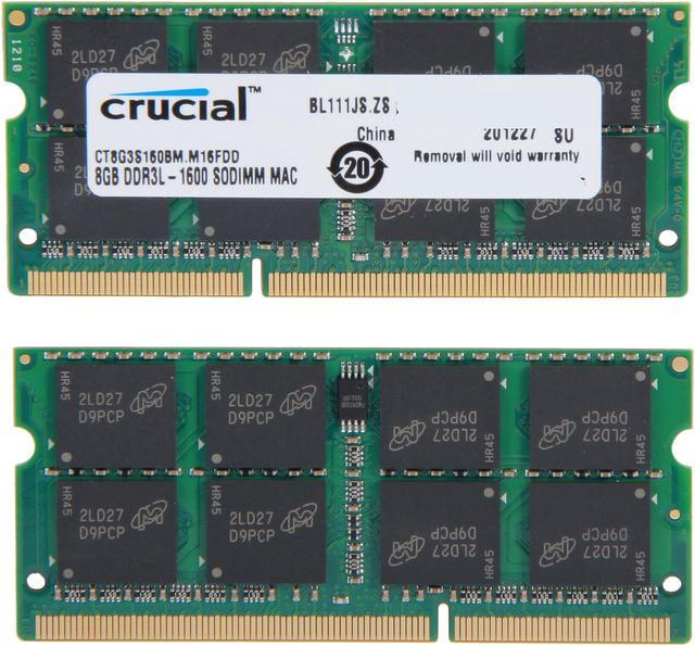 Crucial 8GB Kit (2 x 4GB) DDR3L-1600 SODIMM Memory for Mac