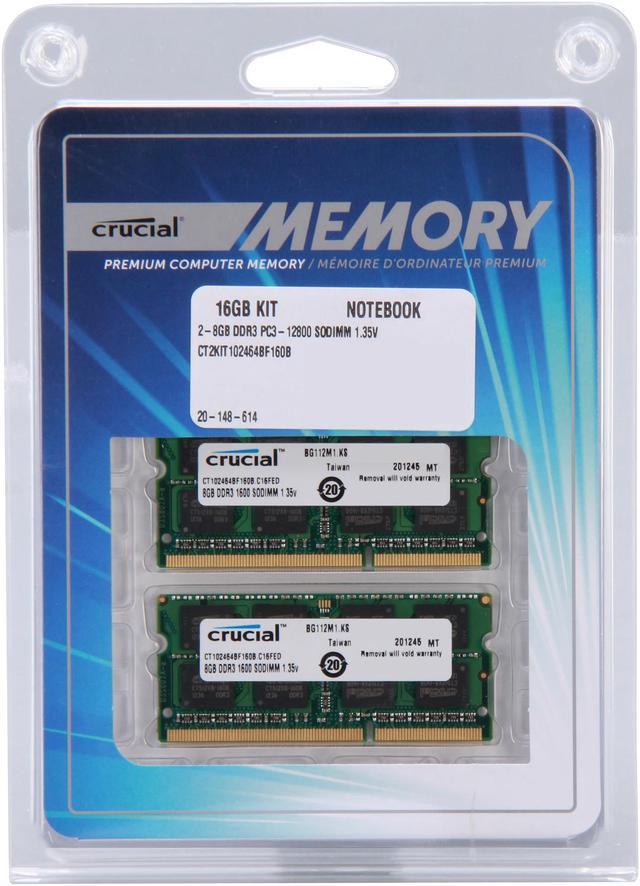 Crucial 16 Go Kit DDR3-1600 CL11 (CT2K102464BD160B) au meilleur
