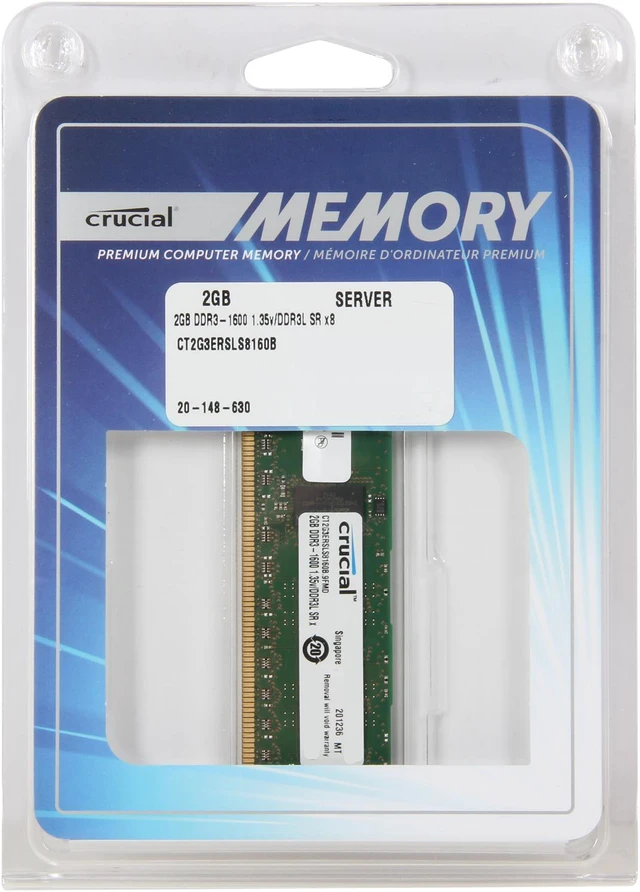Crucial 2GB ECC Registered DDR3 1600 (PC3 12800) Server Memory