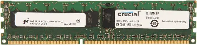 Main image of Crucial 8GB ECC Registered DDR3 1600 (PC3 12800) Server Memory Model CT8G3ERSLS4160B