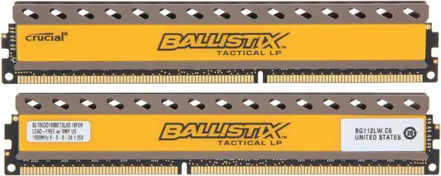 Alt view image 2 of 3 - Ballistix Tactical 16GB (2 x 8GB) DDR3L 1600 (PC3L 12800) Low Profile Desktop Memory Model BLT2K8G3D1608ET3LX0