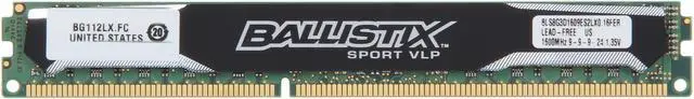 Alt view image 2 of 3 - Crucial Ballistix Sport 8GB DDR3L 1600 (PC3L 12800) Low Profile Desktop Memory Model BLS8G3D1609ES2LX0