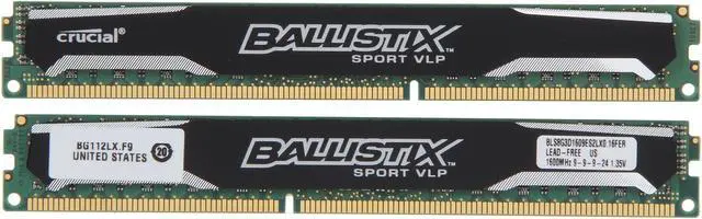 Alt view image 2 of 3 - Crucial Ballistix Sport 16GB (2 x 8GB) DDR3L 1600 (PC3L 12800) Low Profile Desktop Memory Model BLS2K8G3D1609ES2LX0
