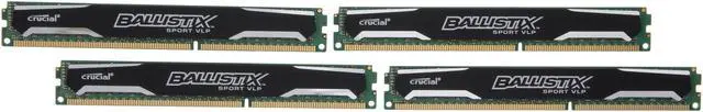 Main image of Crucial Ballistix Sport 32GB (4 x 8GB) DDR3L 1600 (PC3L 12800) Low Profile Desktop Memory Model BLS4K8G3D1609ES2LX0