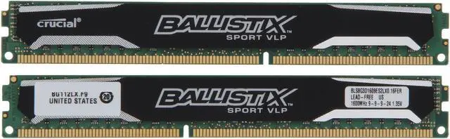 Alt view image 2 of 3 - Crucial Ballistix Sport 32GB (4 x 8GB) DDR3L 1600 (PC3L 12800) Low Profile Desktop Memory Model BLS4K8G3D1609ES2LX0