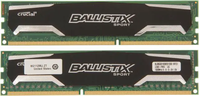 Alt view image 2 of 3 - Ballistix Sport 32GB (4 x 8GB) DDR3 1600 (PC3 12800) Desktop Memory Model BLS4KIT8G3D1609DS1S00